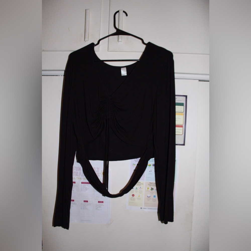 Black V-Neck Top